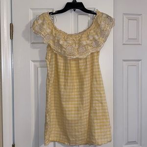 Flowered summer dress - off the shoulder.